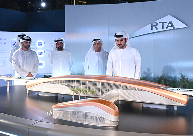 Dubai officials at the unveiling of plans for the metro’s Blue Line.